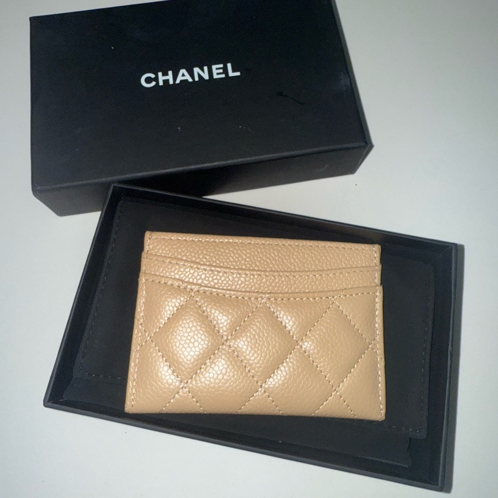 Chanel Tan Quilted Key Card Holder - Picture 2 of 3